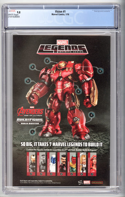 Vision #1  CGC 9.8  1st appearance of  Virginia, Vin, & Viv Vision