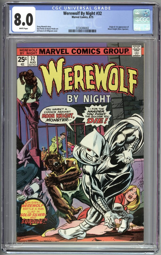 Werewolf by Night #32  CGC 8.0  Origin and 1st appearance of Moon Knight