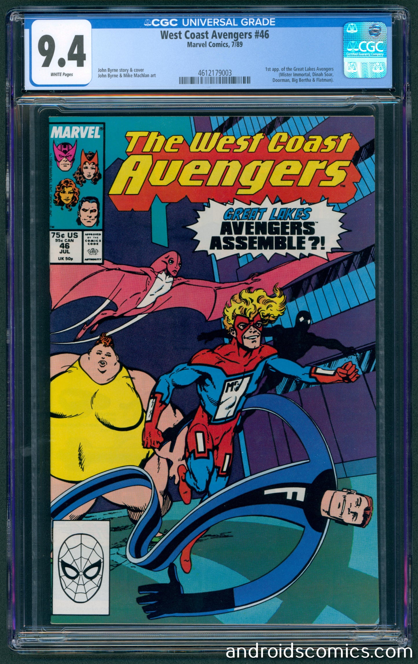 West Coast Avengers #46 CGC 9.4 1st App. of Great Lakes Avengers