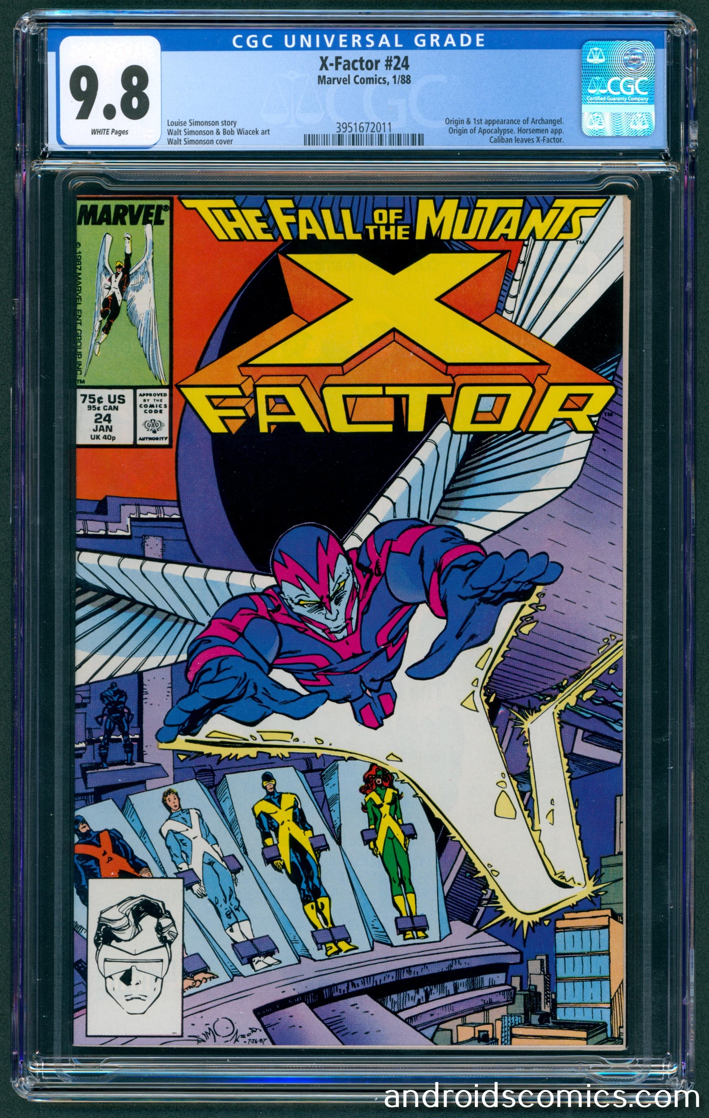 X-Factor #24  CGC 9.8  Origin & 1st appearance of Archangel