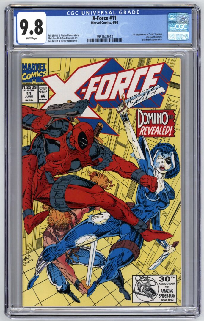 X-Force #11  CGC 9.8  1st appearance of "real" Domino