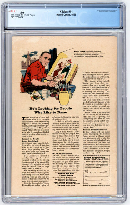 X-Men #14  CGC 5.0  1st App. of the Sentinels