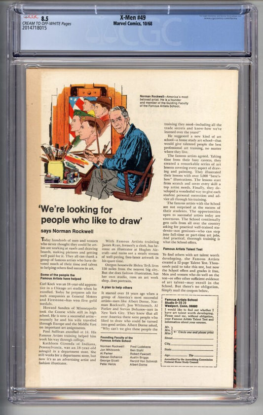 X-Men #49  CGC 8.5 1st appearance of Polaris