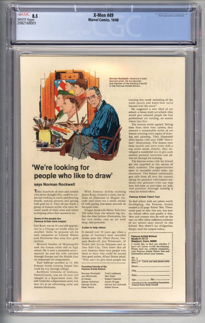 X-Men #49  CGC 8.5  1st appearance of Polaris