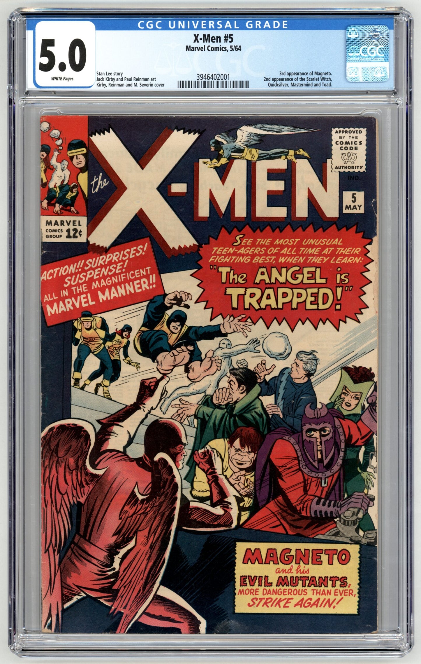 X-Men #5  CGC 5.0  2nd appearance of Scarlet Witch & Quicksilver