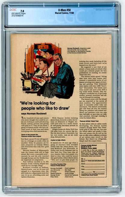 X-Men #50  CGC 7.0