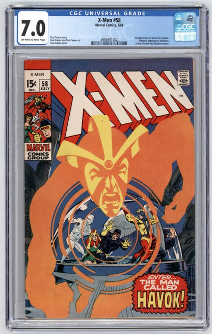 X-Men #58  CGC 7.0  1st Appearance of Havok in costume