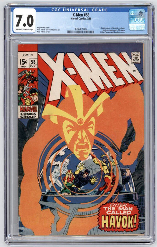X-Men #58  CGC 7.0  1st Appearance of Havok in costume