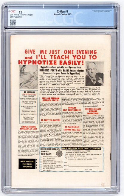 X-Men #9  CGC 7.5  1st meeting of X-Men and Avengers