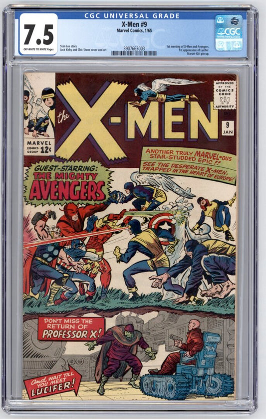 X-Men #9  CGC 7.5  1st meeting of X-Men and Avengers