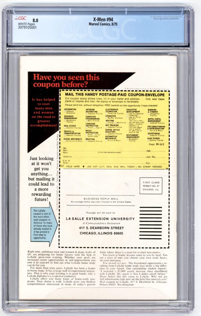 X-Men #94  CGC 8.0