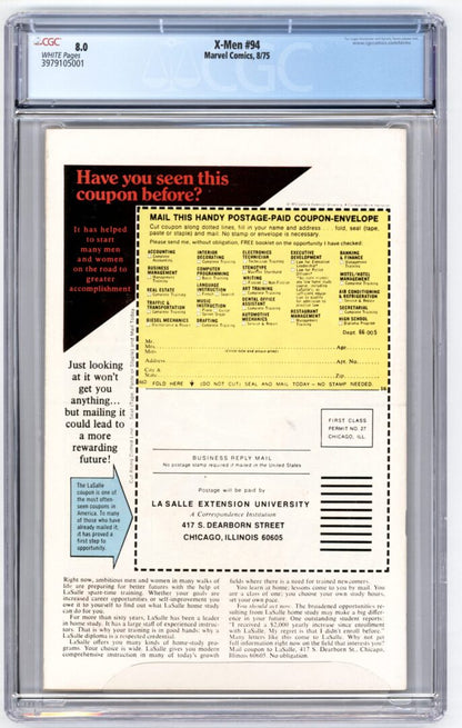 X-Men #94  CGC 8.0