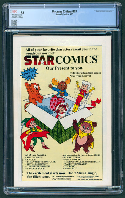Uncanny X-Men #193  CGC 9.6  1st Warpath in costume