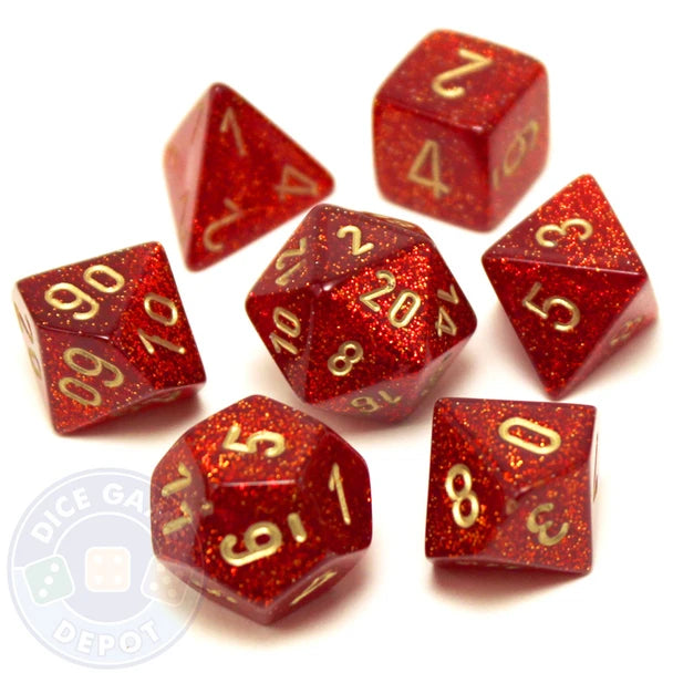Chessex Glitter Ruby Gold
