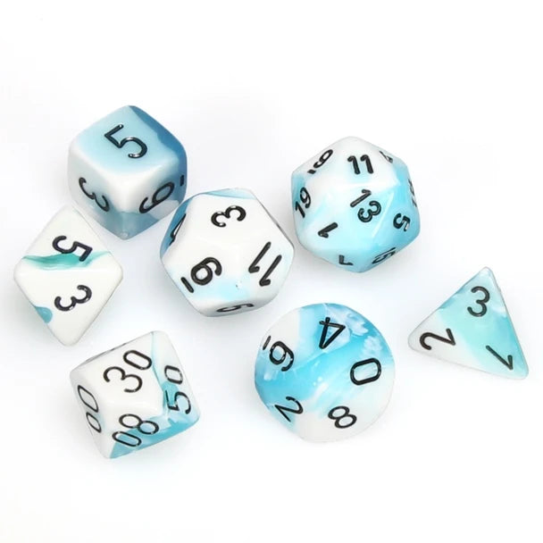 Chessex Gemini Teal White Black