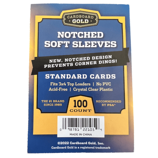 Cardboard Gold Notched Soft Sleeves 100ct