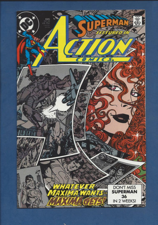 Action Comics #645  VF  1st appearance of Maxima