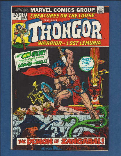 Creatures on the Loose #22  FN-First comic book appearance of Thongor