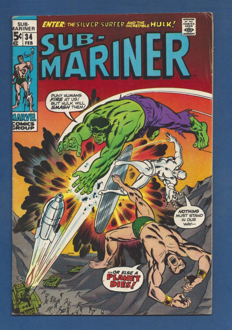 Sub-Mariner #34  VG  Prelude to 1st Defenders Story