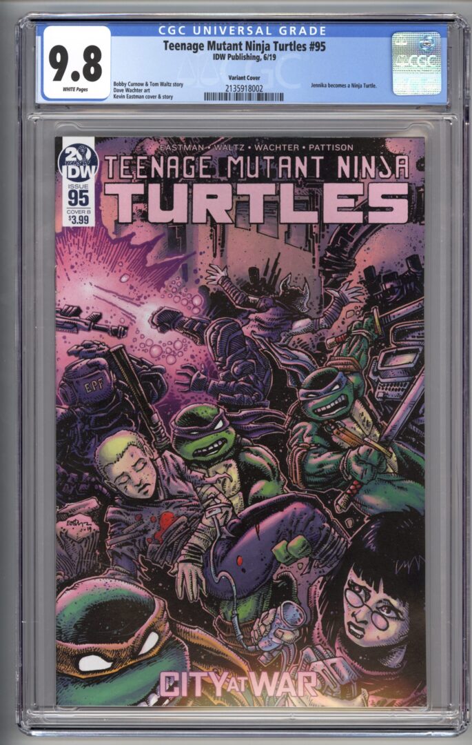 Teenage Mutant Ninja Turtles #95  Cover B  CGC 9.8  1st appearance of Jennika as a turtle