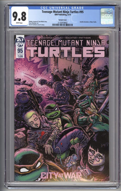 Teenage Mutant Ninja Turtles #95  Cover B  CGC 9.8  1st appearance of Jennika as a turtle