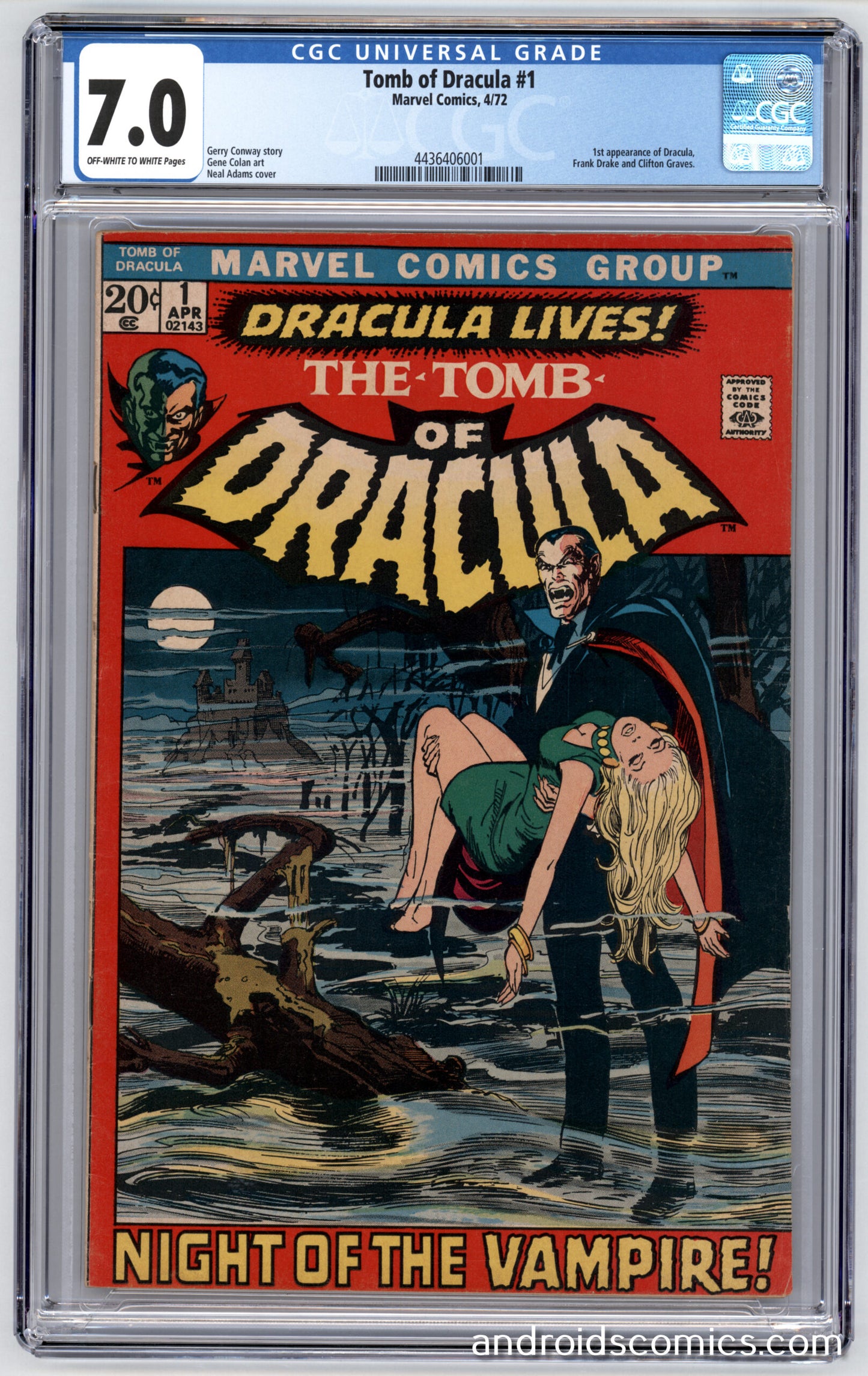 Tomb of Dracula #1  CGC7.0 1st App. of Dracula