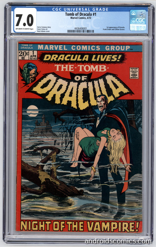 Tomb of Dracula #1  CGC7.0 1st App. of Dracula