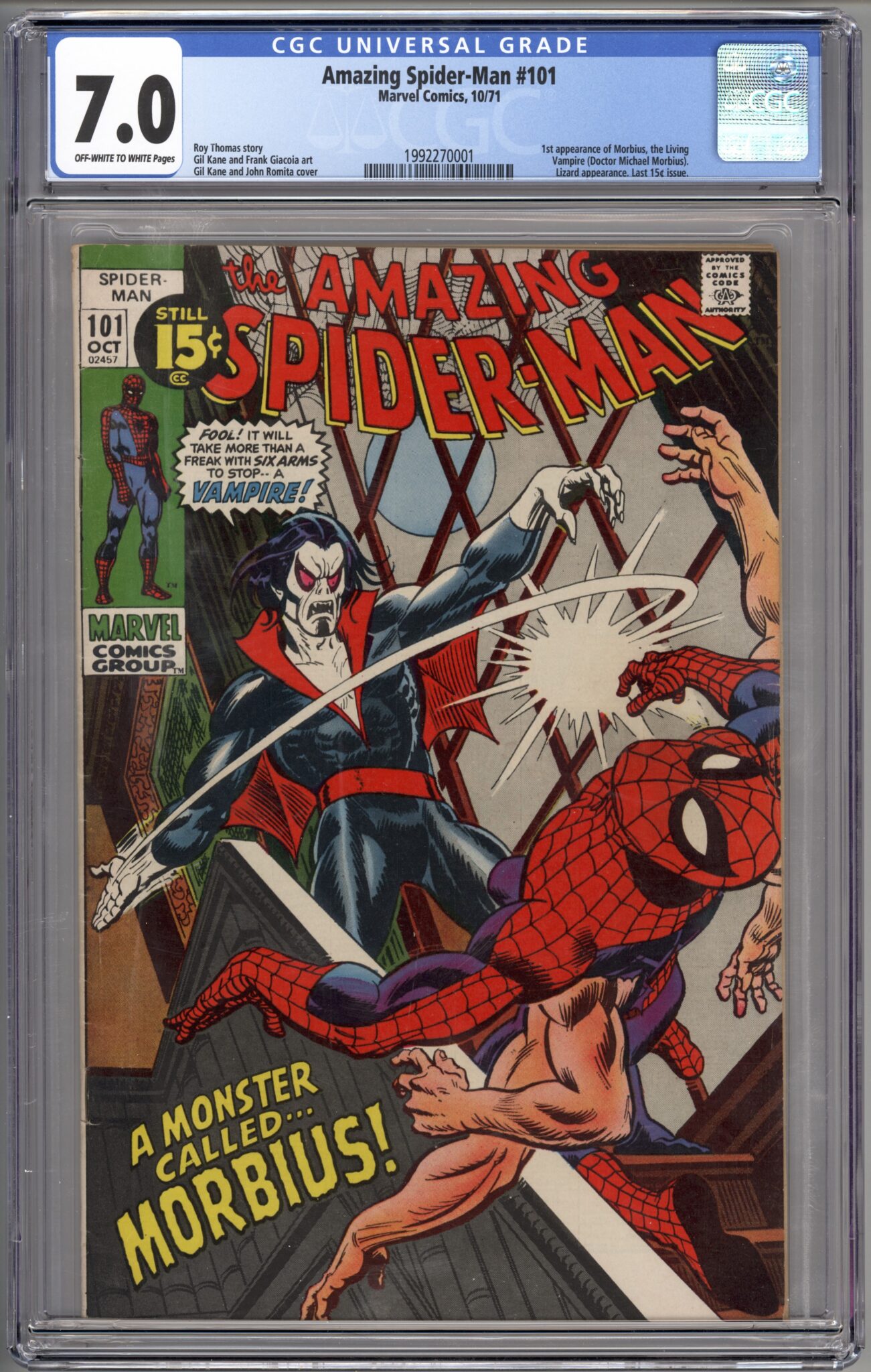 Amazing Spider-Man #101 CGC 7.0 1st appearance of Morbius - Android’s ...