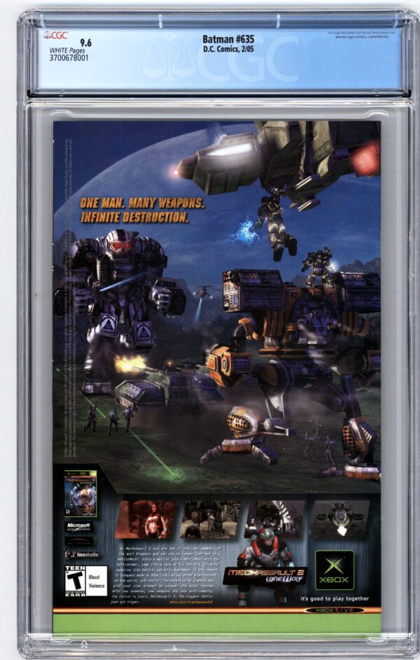 Batman #635 comic with MechAssault 2 ad.