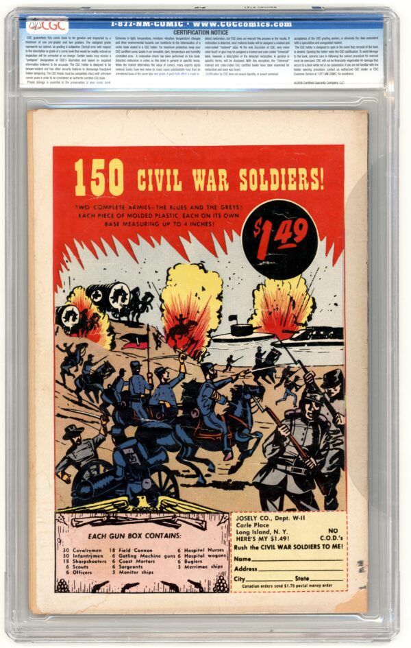 Civil War soldier toy ad, $1.49.