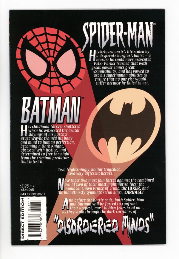 Back cover image of spider man and batman comics