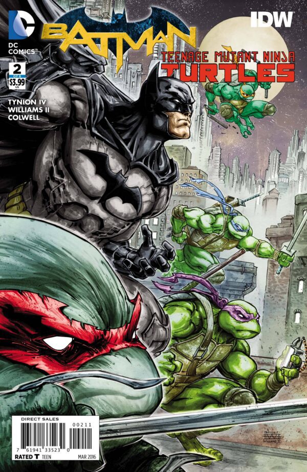 Batman vs. Teenage Mutant Ninja Turtles comic book cover.