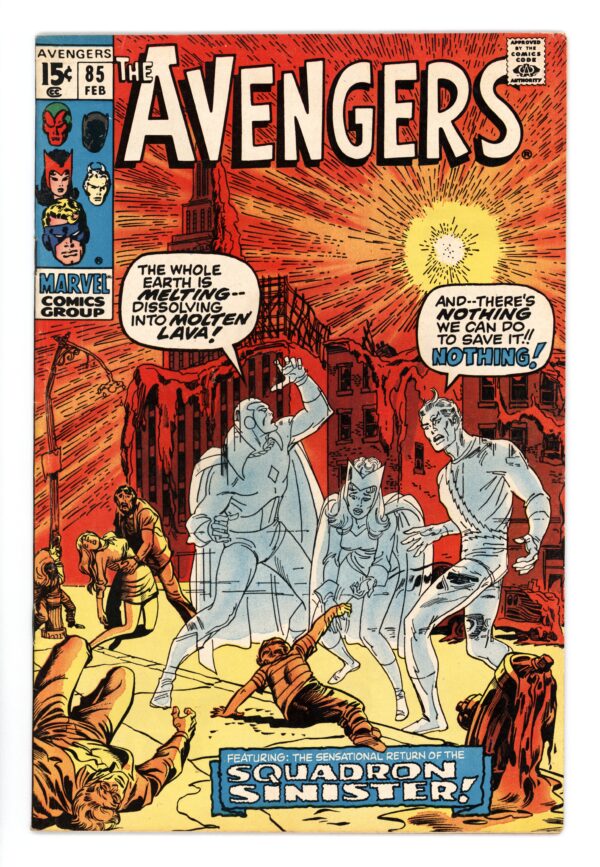 Avengers comic book cover; earth melting.