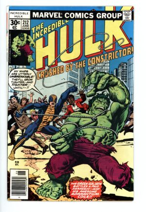 the incredible hulk crushed by the constrictor comic book cover