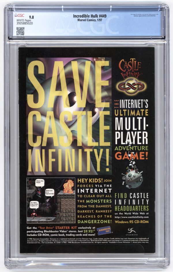 save castle infinity ad incredible hulk comics