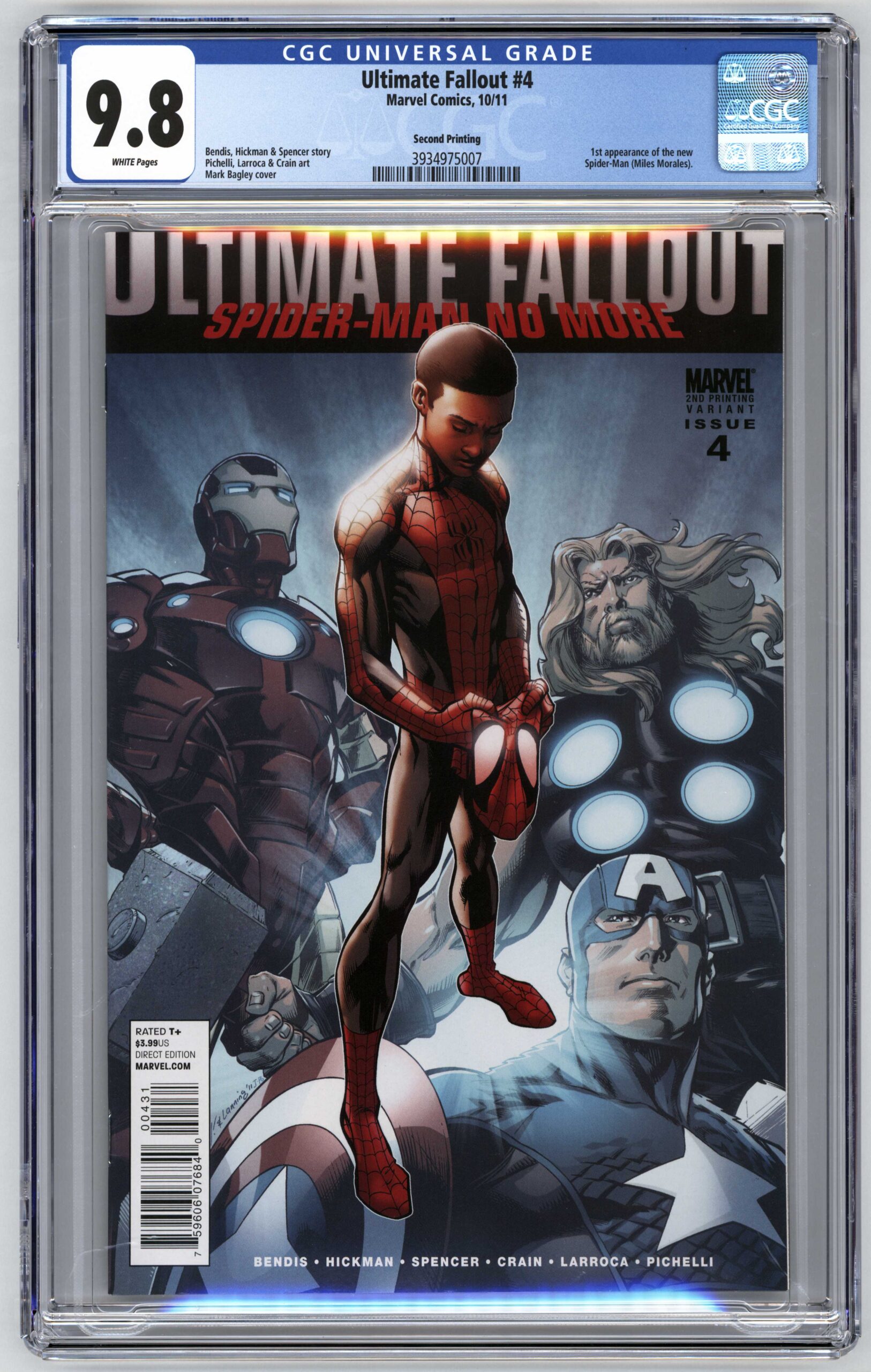 Ultimate Fallout #4 2nd Print CGC 9.8 1st app. Miles Morales - Android's  Amazing Comics