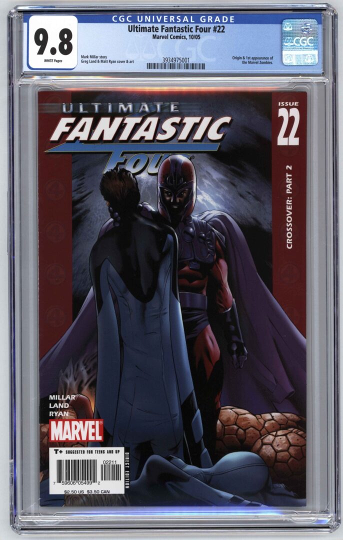 Ultimate Fantastic Four #22 , CGC 9.8 , Origin & 1st app. of Marvel Zombies