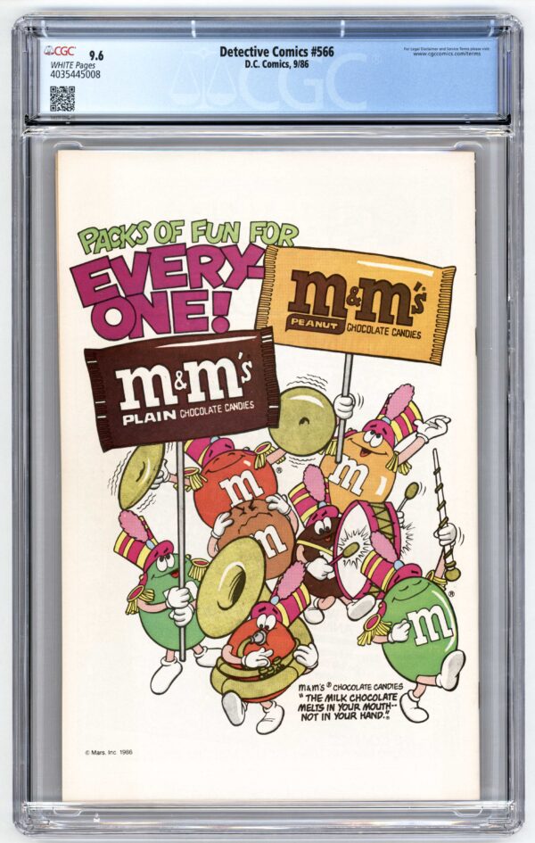 M&M's ad in Detective Comics #566