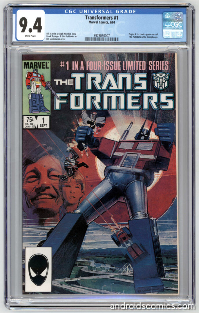 Transformers 1 CGC 9.4 Origin & 1st App. of the Autobots & Decepticons