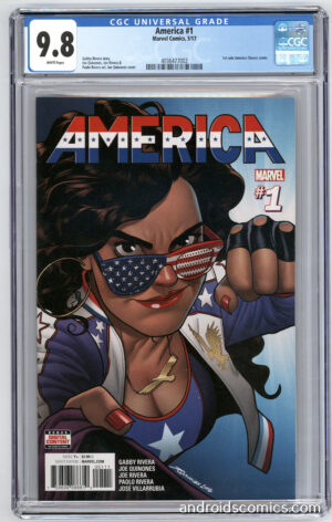 Front View of America comic with picture of a girl