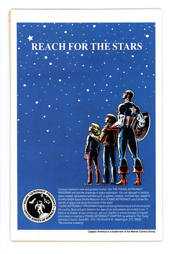 Captain America and kids reach for stars.