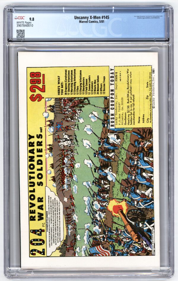 Uncanny X-Men #145 comic book, graded 9.8.