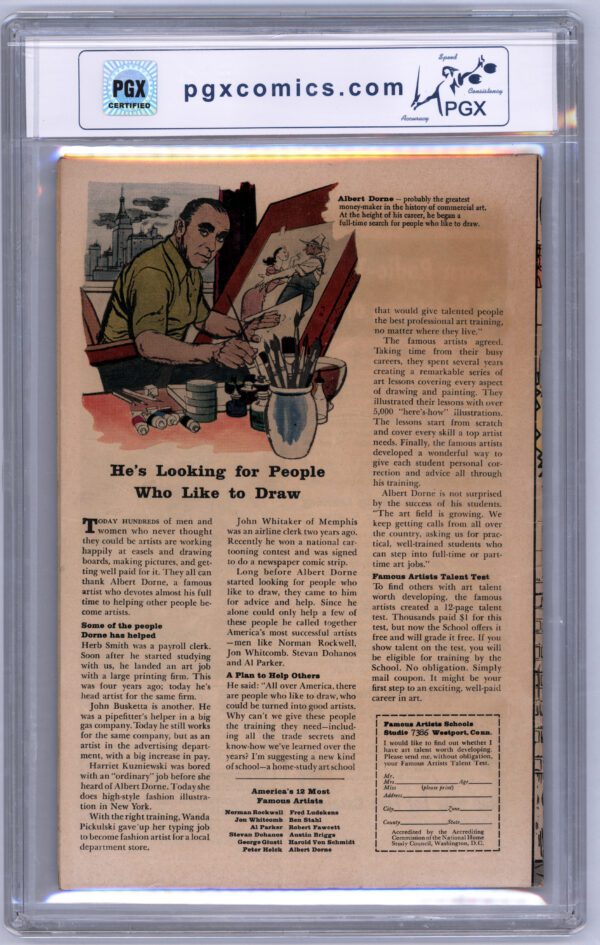 Artist Albert Dorne seeks aspiring artists.
