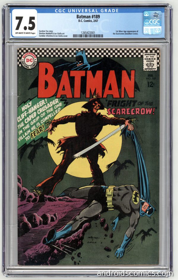 Batman #189: Scarecrow frightens Batman.