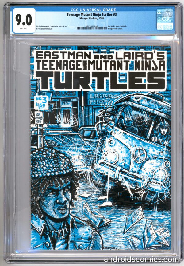 TMNT #3 comic book, graded 9.0.