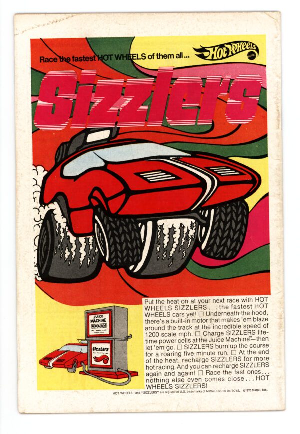 Hot Wheels Sizzlers race car ad.