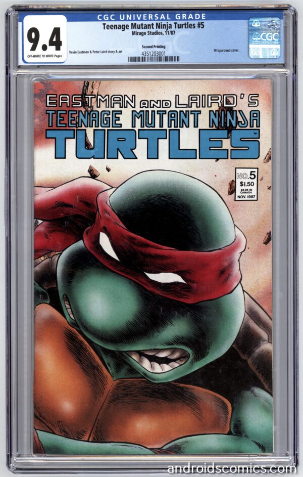 TMNT #5 comic book, graded 9.4.