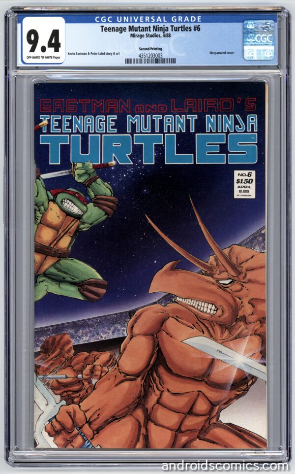 TMNT #6 comic book, graded 9.4.