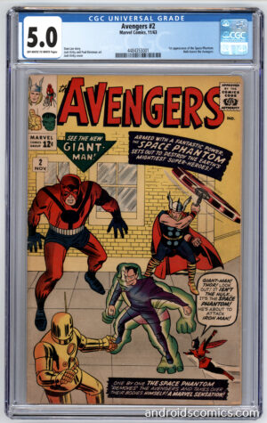 Avengers #2 comic book, graded 5.0.