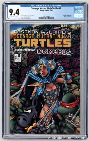 TMNT #8 comic book, Cerebus guest star.